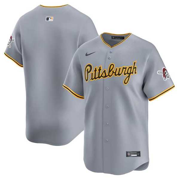 Mens Pittsburgh Pirates Blank Gray Away Limited Baseball Stitched Jersey Dzhi->pittsburgh pirates->MLB Jersey